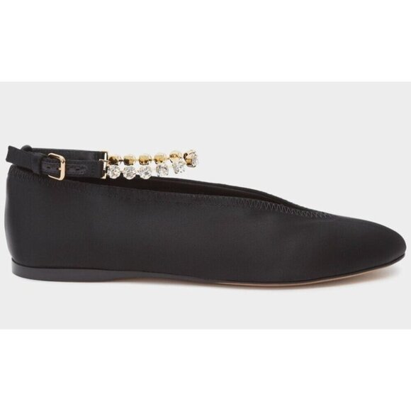 J W Anderson Ballerina Shoes With Crystals Size 38 US 8 Black $890 - Picture 1 of 16